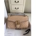 Gucci Raffia GG Marmont Small Shoulder Bag With Cream Snakeskin Trim