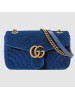 Gucci Blue GG Marmont Small Velvet Shoulder Bag