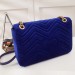 Gucci Blue GG Marmont Small Velvet Shoulder Bag