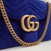 Gucci Blue GG Marmont Small Velvet Shoulder Bag