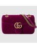 Gucci Bordeaux GG Marmont Small Velvet Shoulder Bag