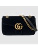 Gucci Black GG Marmont Small Velvet Shoulder Bag