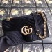 Gucci Black GG Marmont Small Velvet Shoulder Bag