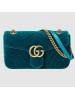 Gucci Green GG Marmont Small Velvet Shoulder Bag