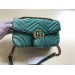 Gucci Green GG Marmont Small Velvet Shoulder Bag