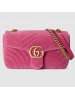 Gucci Pink GG Marmont Small Velvet Shoulder Bag