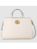 Gucci White GG Marmont Medium Matelasse Top Handle Bag