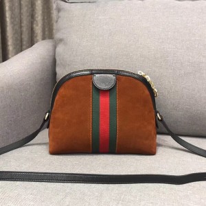 Gucci Brown Ophidia Suede Small Shoulder Bag