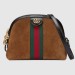 Gucci Brown Ophidia Suede Small Shoulder Bag