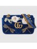 Gucci Blue GG Marmont Embroidered Velvet Mini Bag