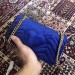 Gucci Blue GG Marmont Embroidered Velvet Mini Bag