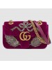 Gucci Red GG Marmont Embroidered Velvet Mini Bag