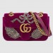Gucci Red GG Marmont Embroidered Velvet Mini Bag