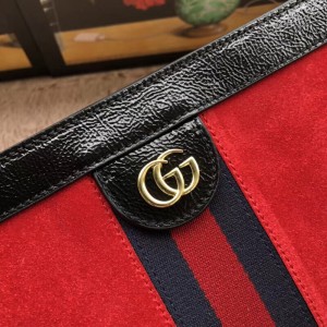 Gucci Red Suede Ophidia Small Shoulder Bag