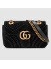 Gucci Black GG Marmont Mini Velvet Shoulder Bag