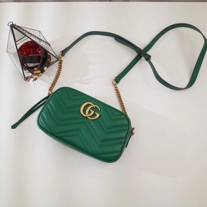 Gucci Green GG Marmont Small Camera Shoulder Bag