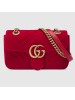 Gucci Red GG Marmont Mini Velvet Shoulder Bag