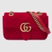 Gucci Red GG Marmont Mini Velvet Shoulder Bag