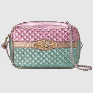 Gucci Pink/Blue Laminated Small Shoulder Bag