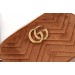 Gucci Brown GG Marmont Velvet Small Shoulder Bag