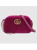 Gucci Fuchsia GG Marmont Velvet Small Shoulder Bag