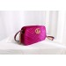 Gucci Fuchsia GG Marmont Velvet Small Shoulder Bag