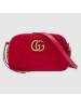 Gucci Red GG Marmont Velvet Small Shoulder Bag