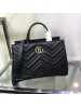 Gucci Black GG Marmont Small Matelasse Top Handle Bag