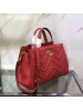 Gucci Red GG Marmont Small Matelasse Top Handle Bag