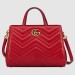 Gucci Red GG Marmont Small Matelasse Top Handle Bag