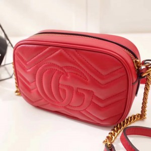 Gucci Red GG Marmont Matelasse Mini Bag