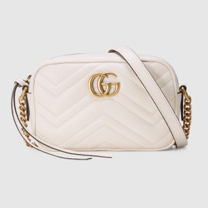 Gucci White GG Marmont Matelasse Mini Bag