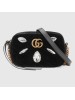 Gucci Black Velvet GG Marmont Mini Crystals Bag