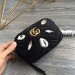 Gucci Black Velvet GG Marmont Mini Crystals Bag