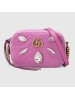 Gucci Pink Velvet GG Marmont Mini Crystals Bag