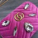 Gucci Pink Velvet GG Marmont Mini Crystals Bag