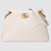 Gucci White GG Marmont Medium Shopping Bag