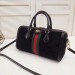 Gucci Black Suede Ophidia Medium Boston Bag