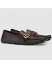 Gucci Black Leather Drive Shoes With Double G