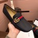 Gucci Black Leather Drive Shoes With Double G