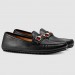 Gucci Black Leather Drive Shoes With Web