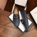 Gucci Black Leather Drive Shoes With Web