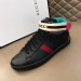 Gucci Men's Ace Gucci Stripe High-top Black Sneakers