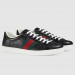 Gucci Men's Ace Black Signature Sneaker