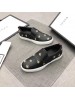 Gucci Men's Black Leather Slip-on Sneaker With Bees