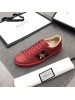 Gucci Men's Ace Embroidered Bees Red Sneaker