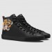 Gucci Men's Black High-top Sneaker With Tiger