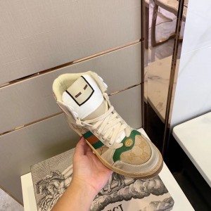 Gucci Men's Beige Screener GG High-top Sneakers