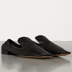 Bottega Veneta Loafers In Black Nappa Leather