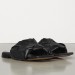 Bottega Veneta BV Lido Flat Sandals In Black Lambskin